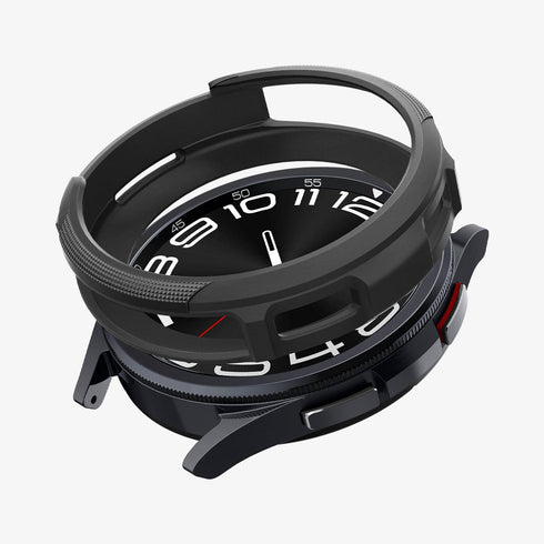 ACS06394 - Galaxy Watch 6 Classic (47mm) Case Liquid Air in matte black showing the front